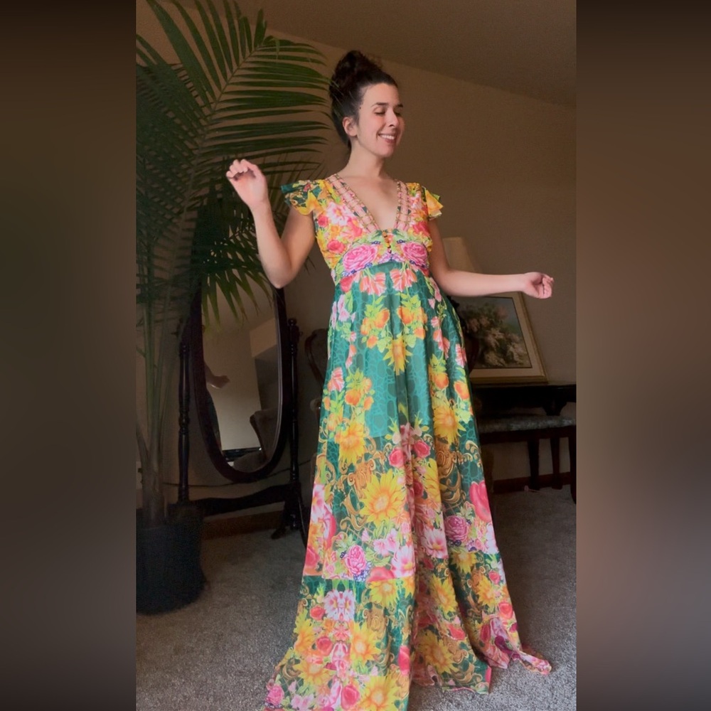 Dalia MacPhee Floral Maxi Dress